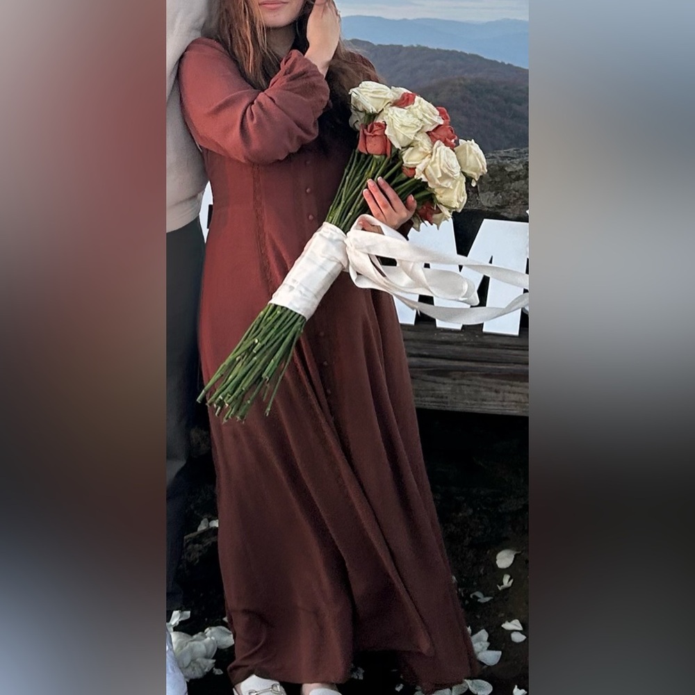 The Adele Button Down Maxi Dress In Chocolate - image 4